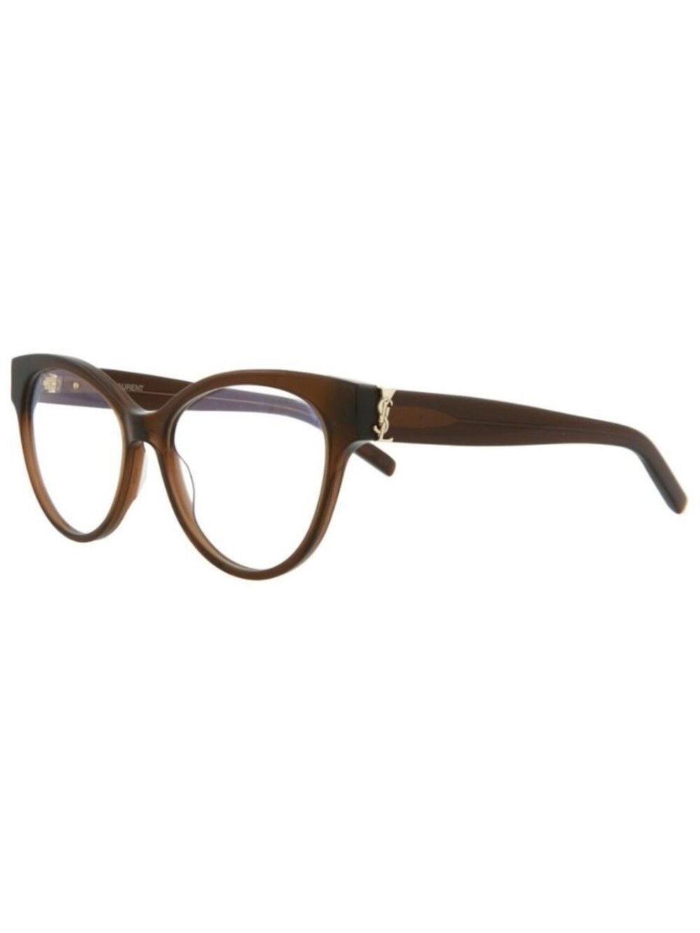 New Saint Laurent Womens Cat Eye Brown Brown Transparent Fashion Designer Eyegla